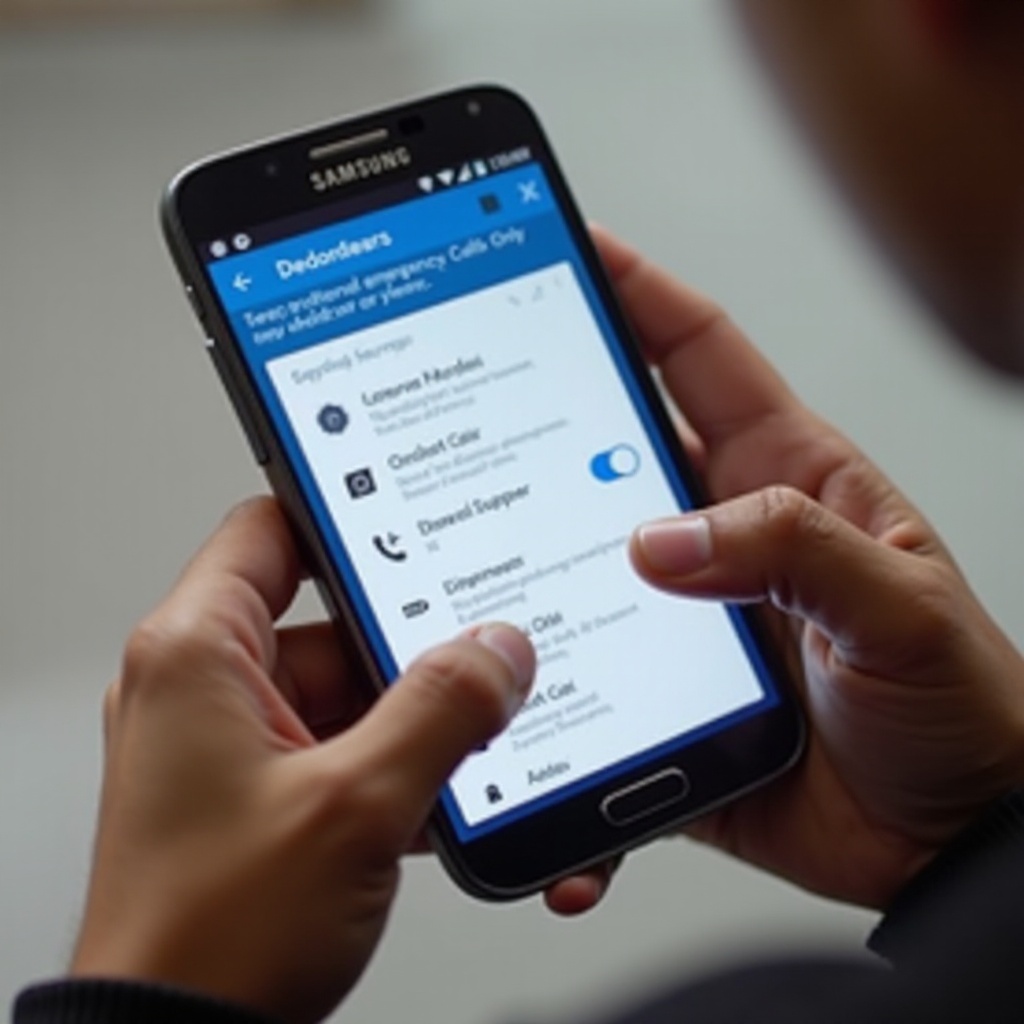 jak wyłączyć tryb połączeń alarmowych w Samsungu