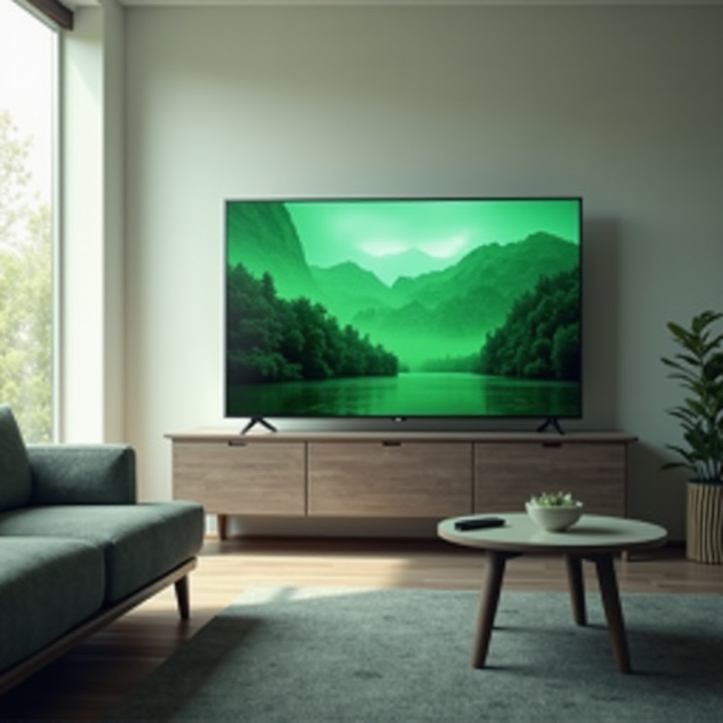 tonalidade verde na TV Samsung