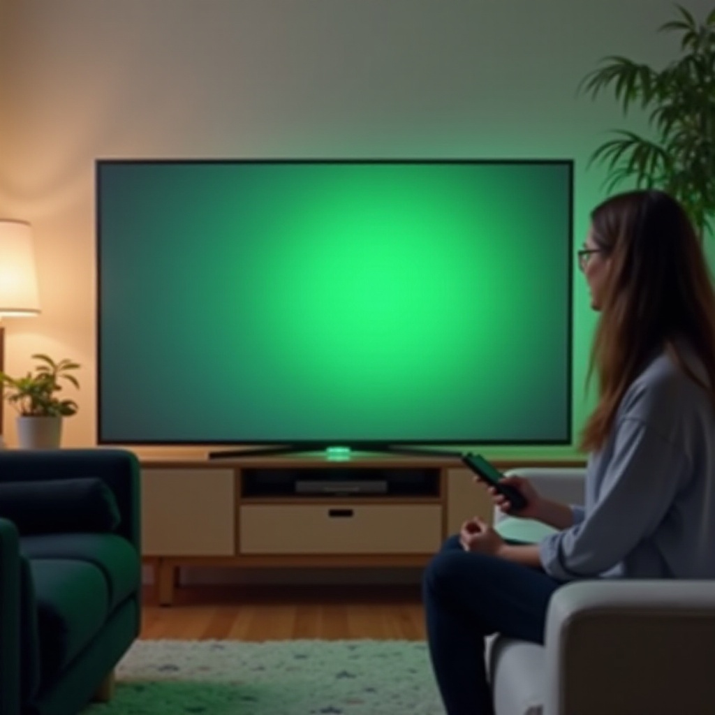 zielony odcień na telewizorze Samsung