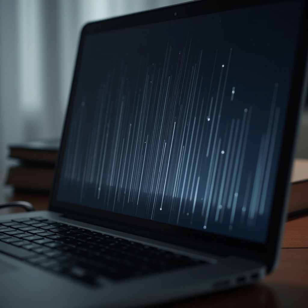 pionowe linie na ekranie laptopa