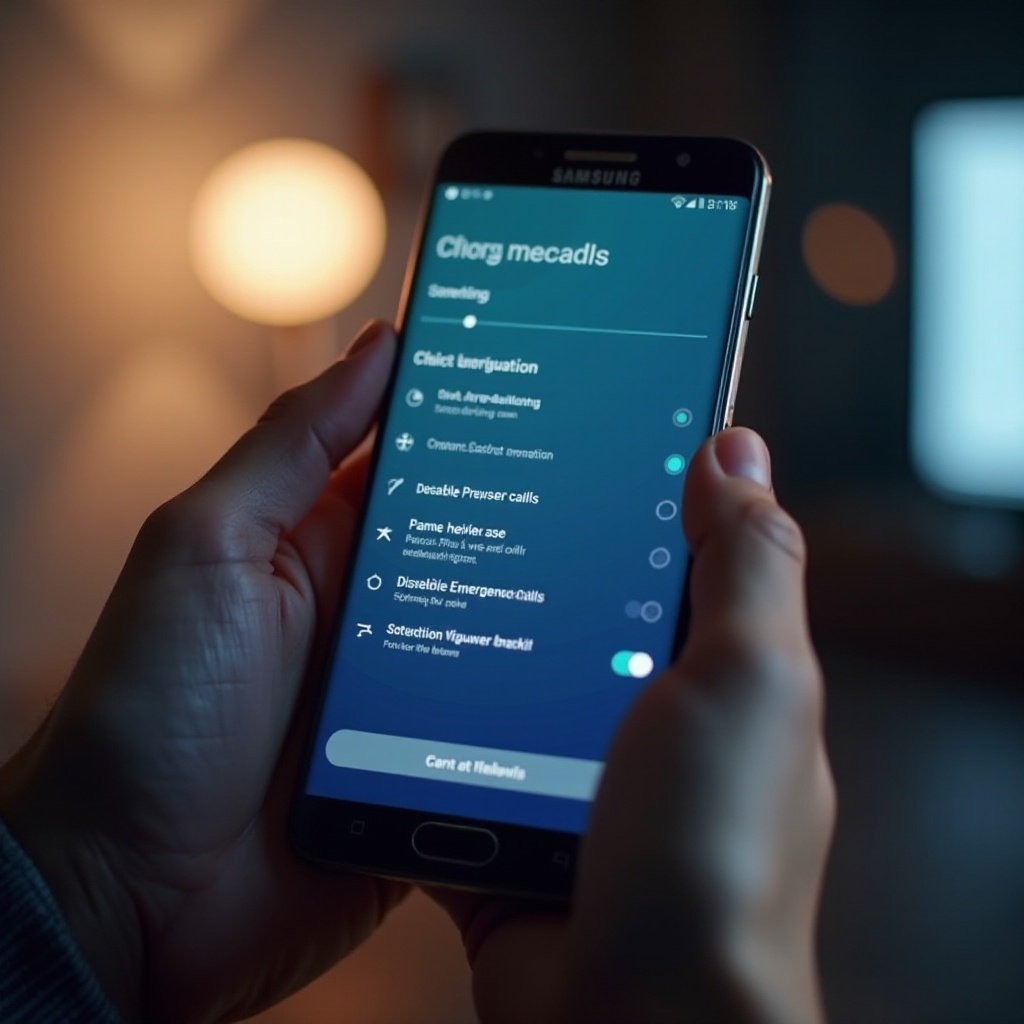 como desativar somente chamadas de emergência no Samsung