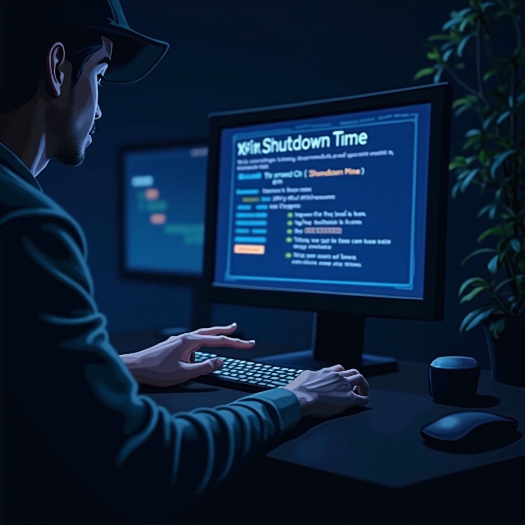 cmd tempo de desligamento