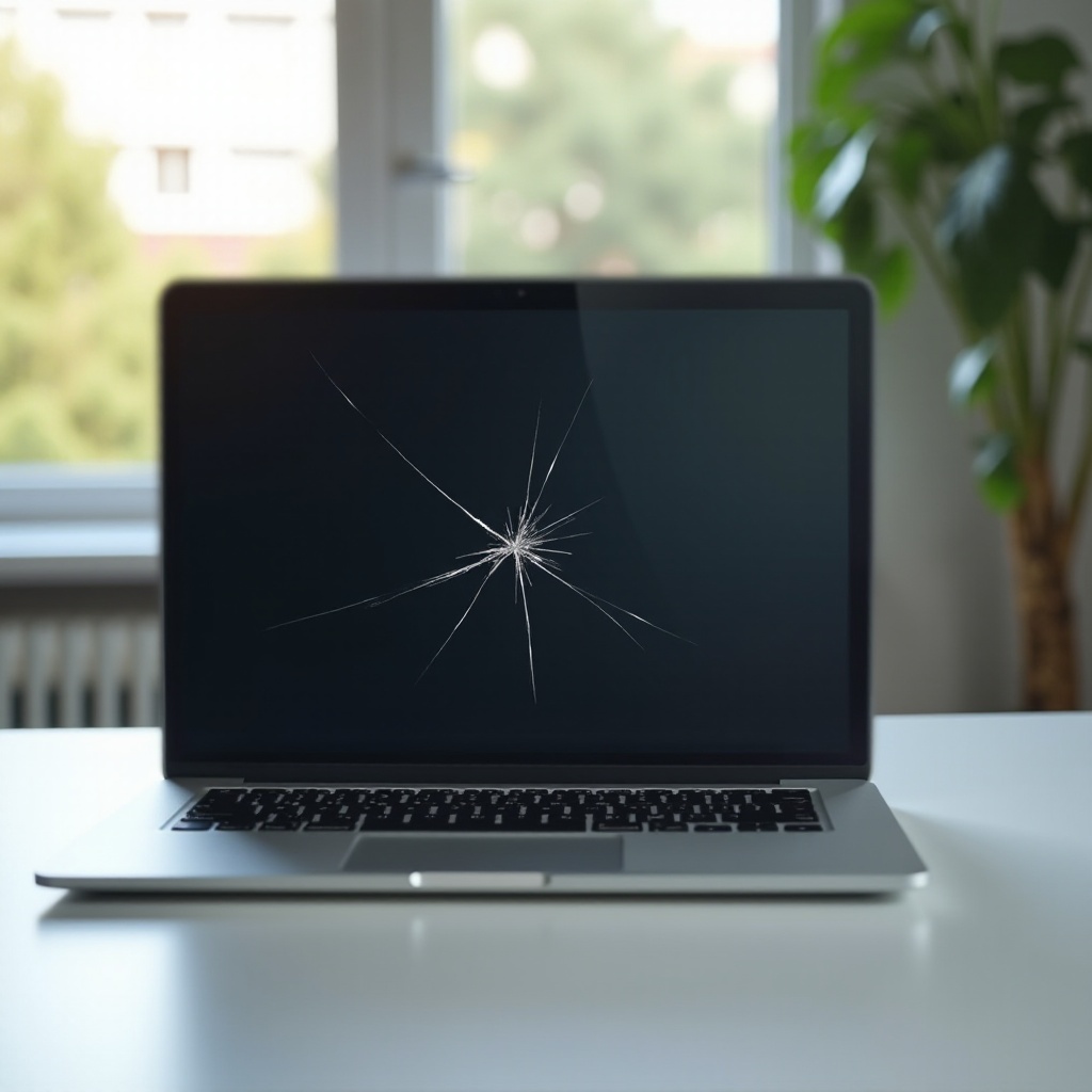 небольшая трещина на экране ноутбука