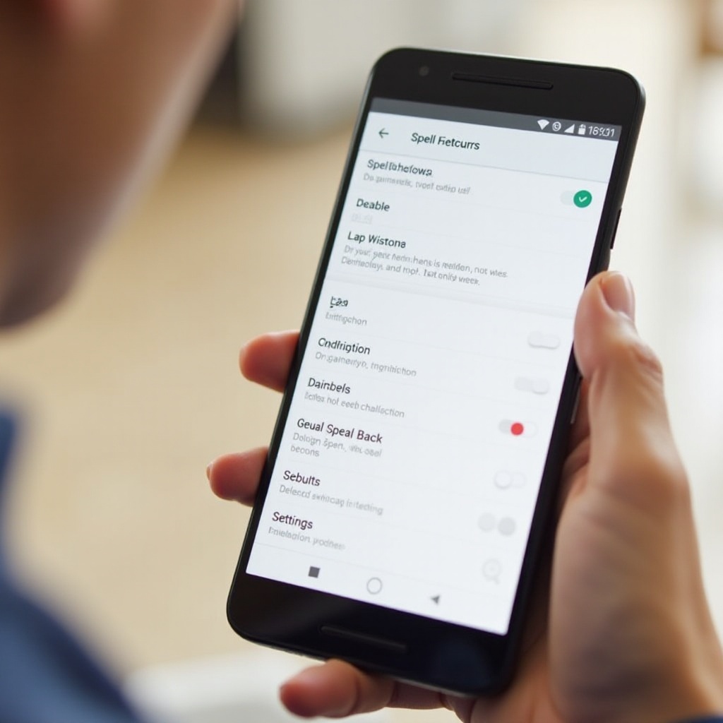 como desativar a verificação ortográfica no Android